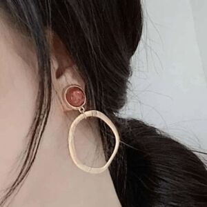Brown Gold Circle Hoop Earrings